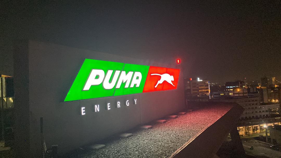 Puma Energy: Corporate Signage for Puma Energy: signage project by White Beam Concepts, Ghana — Rooftop Signage, 3D Lettering